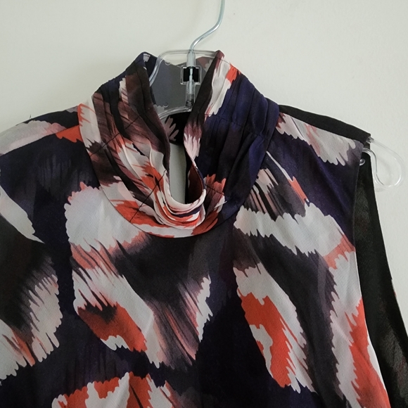 Etcetera 100% Silk Tiered Ruffle Sleeveless Blouse Size 0 - Picture 4 of 7